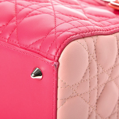 Christian Dior Lambskin Cannage Tri-Color Medium Lady Dior Orange Riviera Fuchsia Cosmopolitan Lipstick Natural 10 of 12