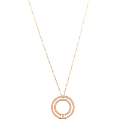 Tiffany 18K Rose Gold T Circle Pendant Necklace 1 of 8