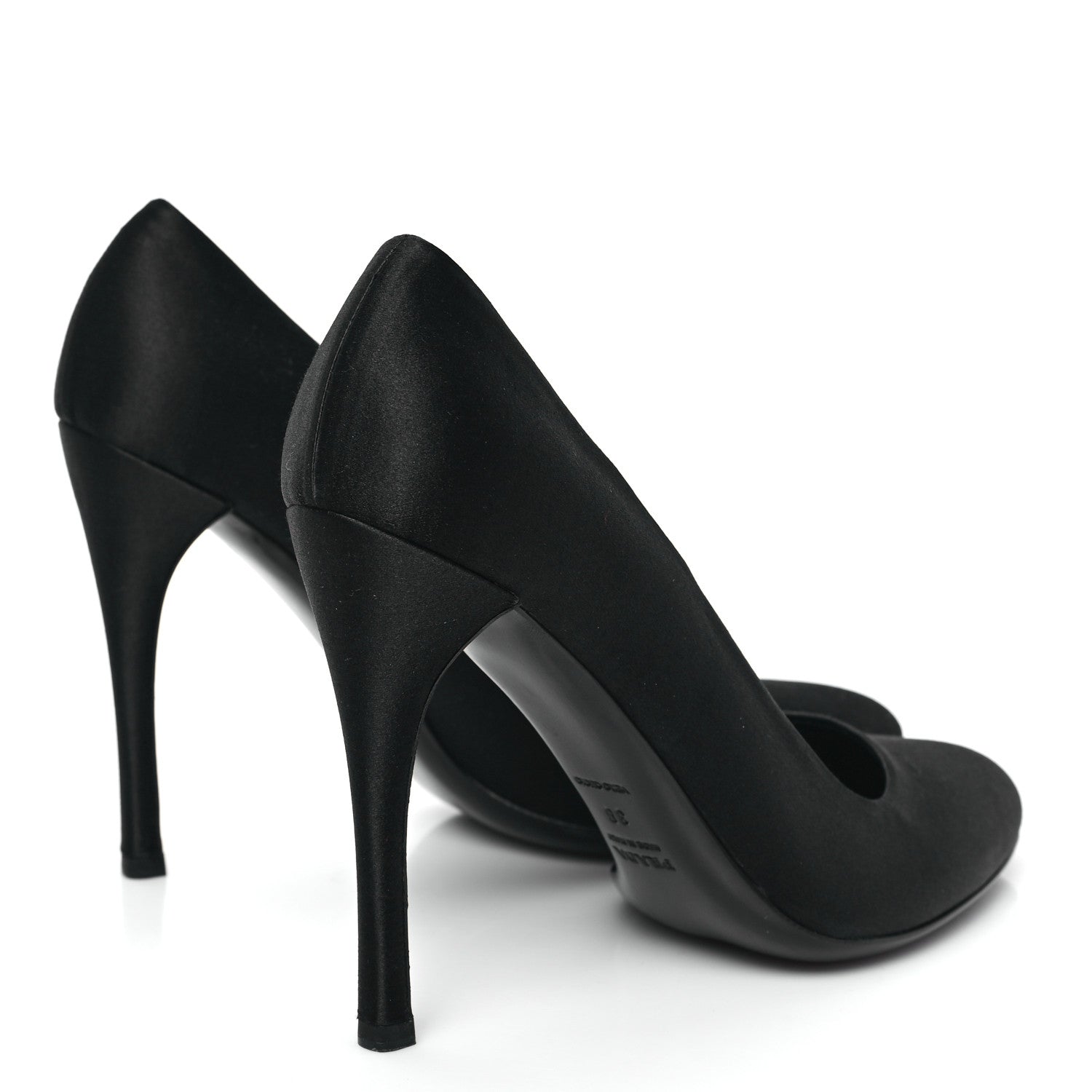 Prada Satin Pumps 38 Black 4 of 7