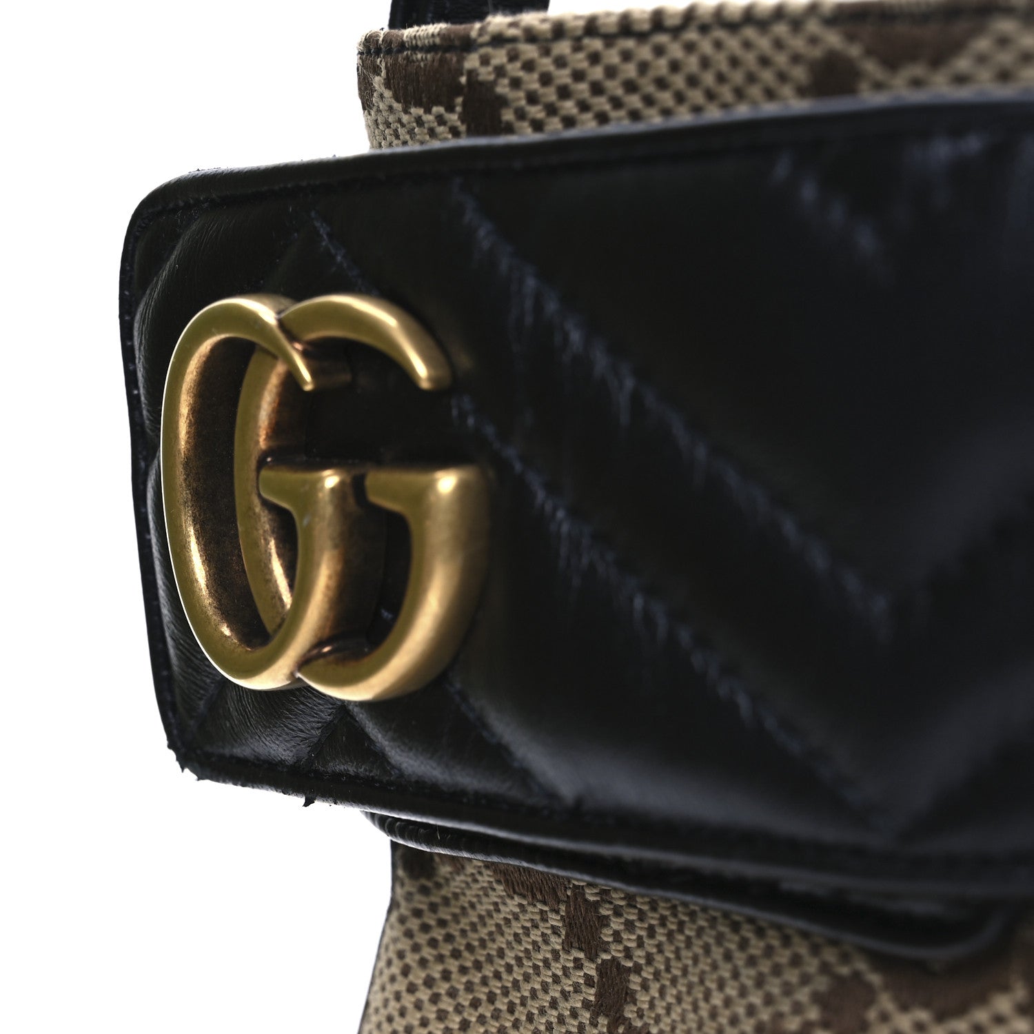 Gucci Flores Calfskin Monogram Maxi GG Nappa Matelasse Double G 40mm Ankle Boots 36 Black Camel Ebony 11 of 14