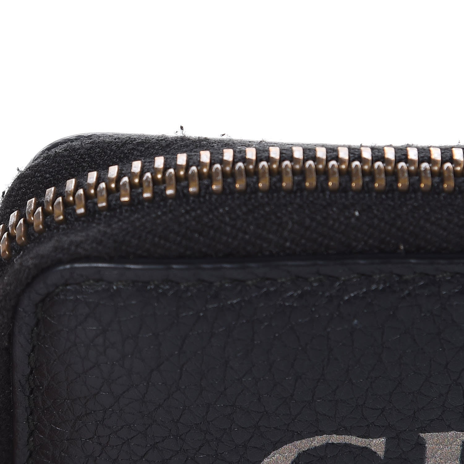 Gucci Calfskin Logo Zip Around Card Case Black 9 of 10