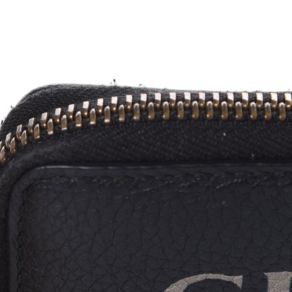 Gucci Calfskin Logo Zip Around Card Case Black 9 of 10