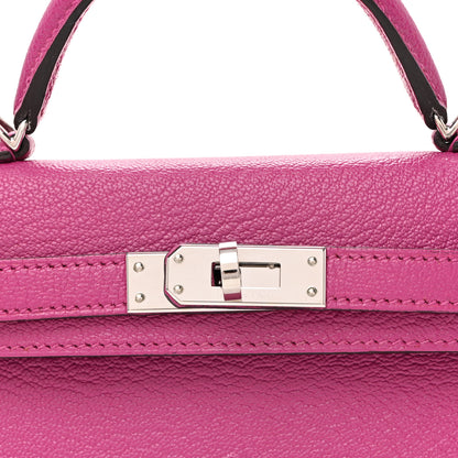 Hermes Chevre Mysore Mini Kelly Sellier 20 Rose Pourpre 8 of 11