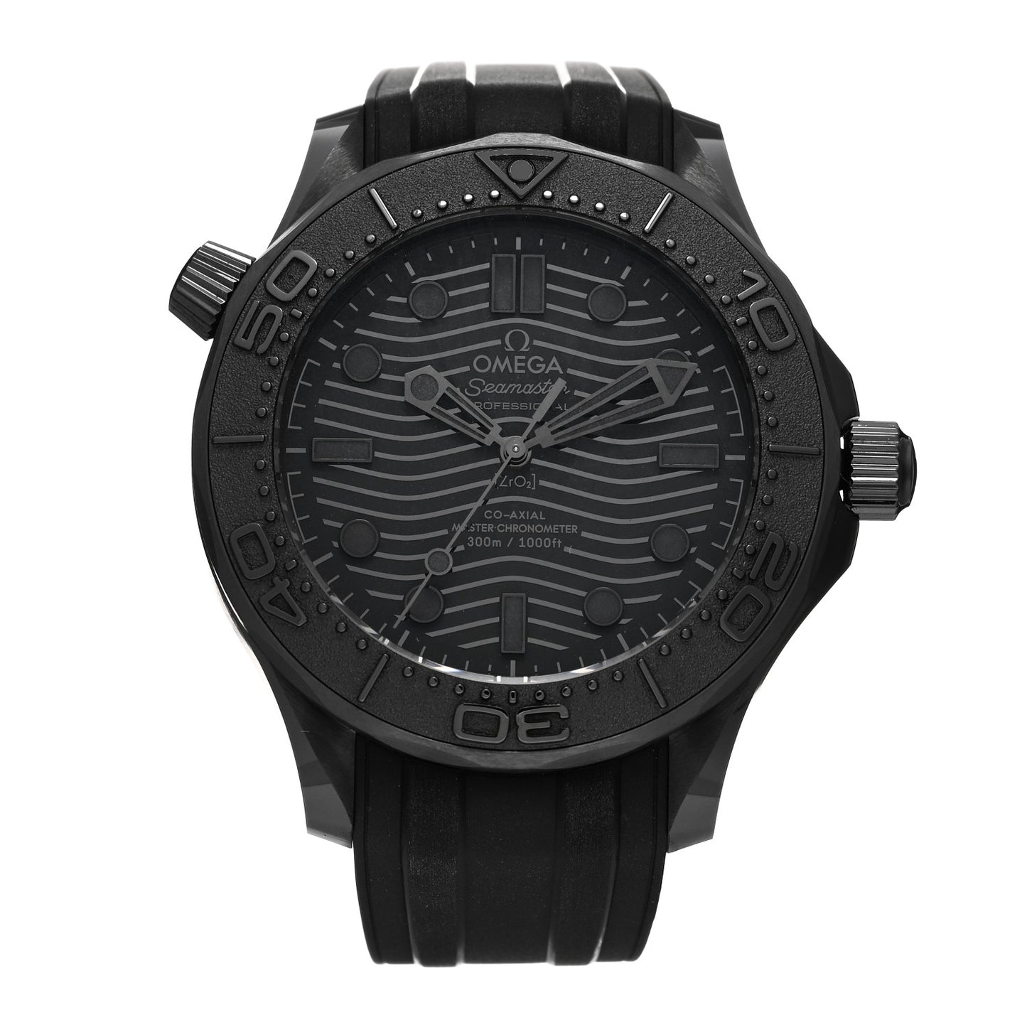 Ceramic Rubber 43mm Seamaster Diver 300M Co-Axial Master Automatic Watch Black 210.92.44.20.01.003