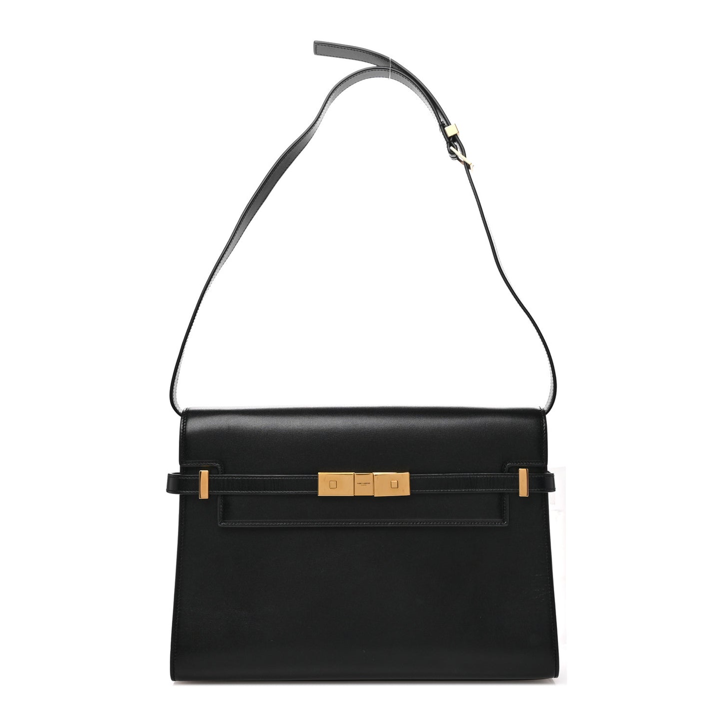 Smooth Calfskin Manhattan Shoulder Bag Black