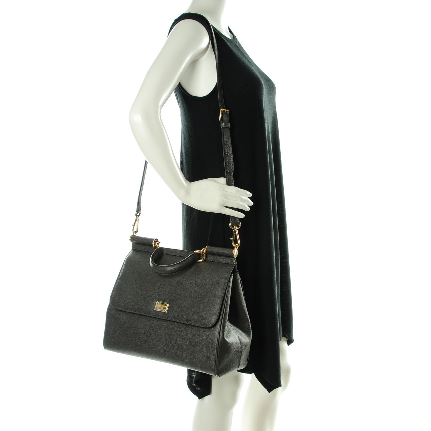 Vitello Dauphine Large Miss Sicily Satchel Grigio