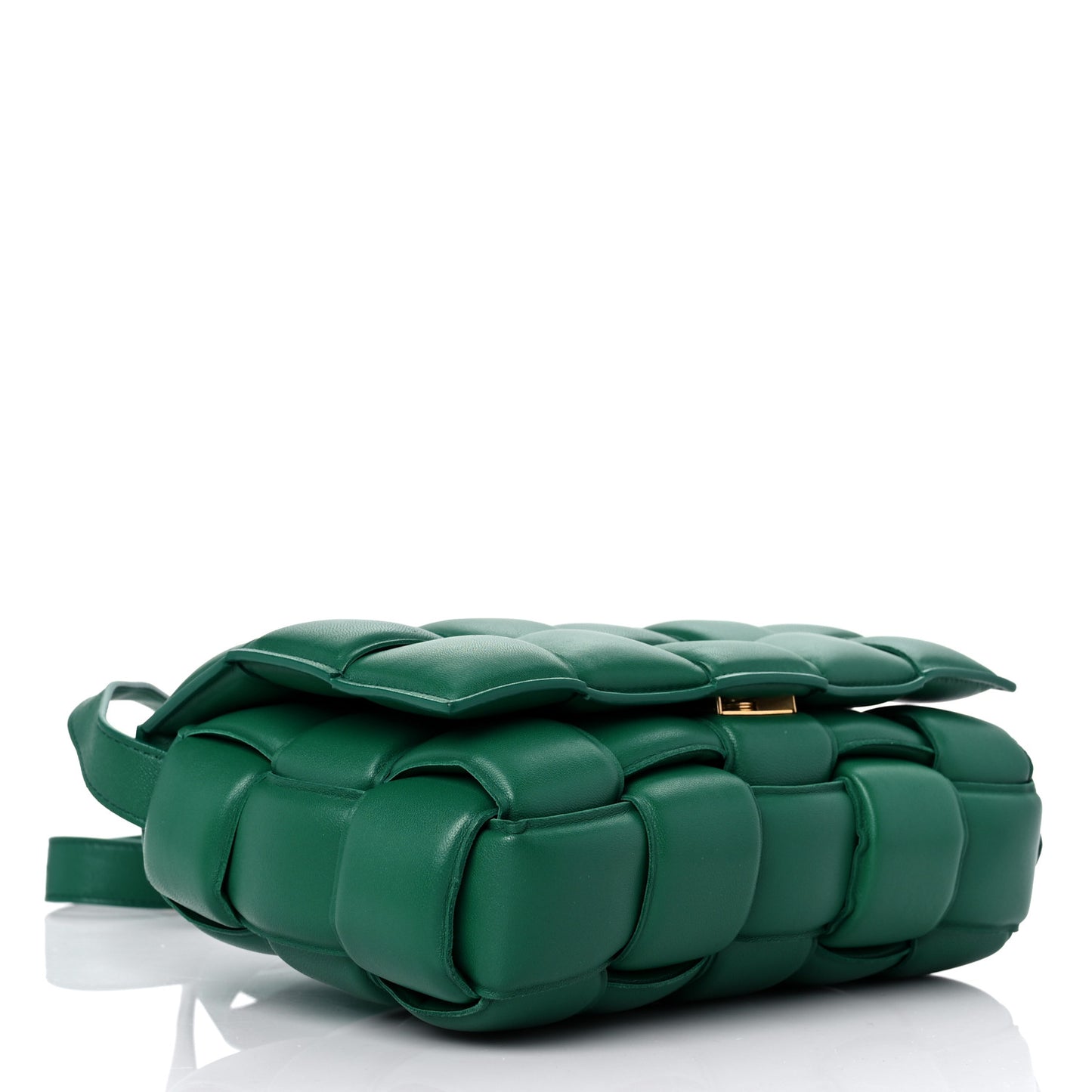 Nappa Maxi Intreccio Padded Cassette Crossbody Bag Racing Green
