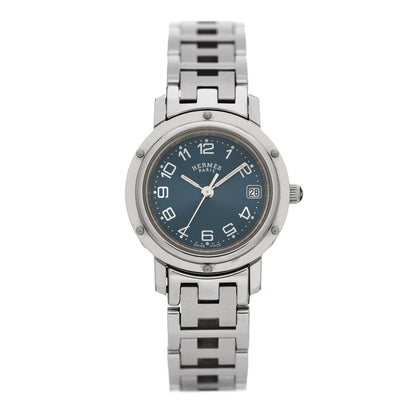 Hermes Stainless Steel 24mm Clipper Quartz Watch Blue 1 of 4