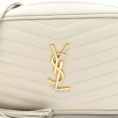 Saint Laurent Grain De Poudre Matelasse Monogram Mini Lou Camera Bag Crema Soft 8 of 10
