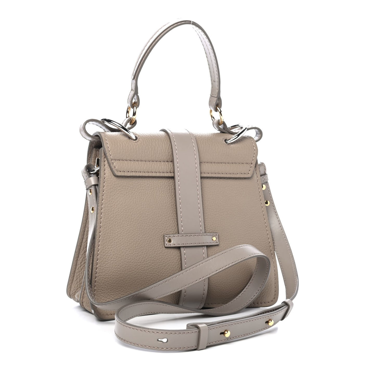 Shiny Grained Calfskin Small Aby Day Shoulder Bag Motty Grey