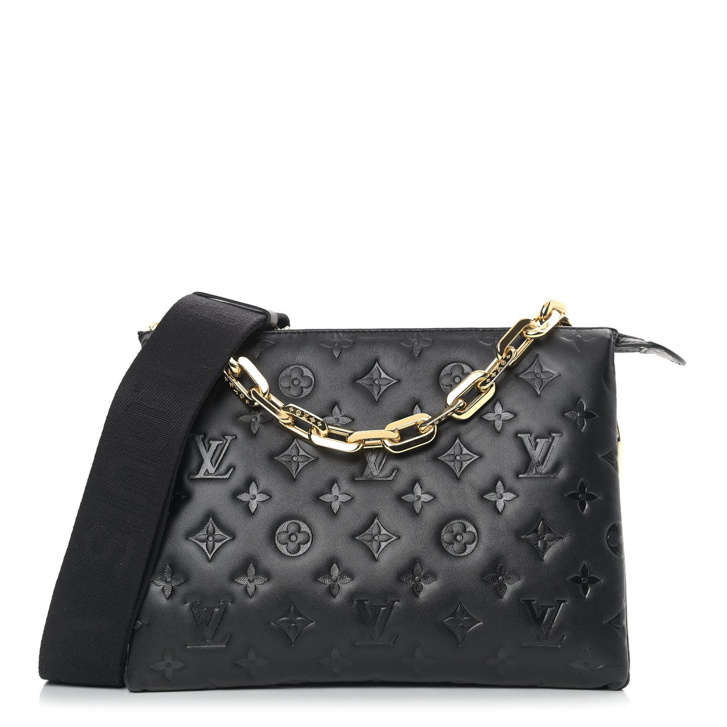 Lambskin Embossed Monogram Coussin PM Black