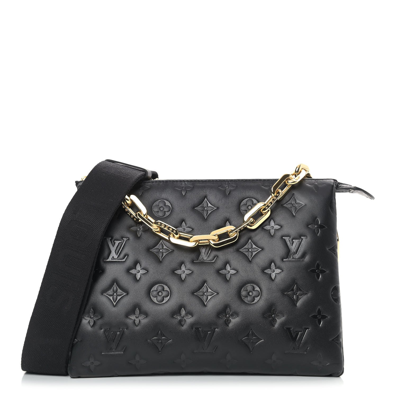 Louis Vuitton Lambskin Embossed Monogram Coussin PM Black 1 of 8
