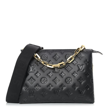 Louis Vuitton Lambskin Embossed Monogram Coussin PM Black 1 of 8