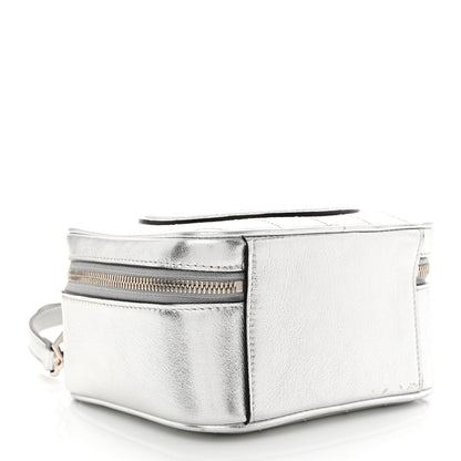 Gucci Metallic Sakai Be Green Calfskin Diagonal Stitched Blondie Top Handle Bag Silver 4 of 14
