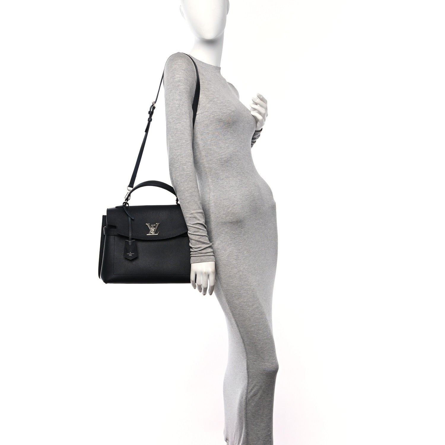 Louis Vuitton Soft Calfskin Lockme Ever MM Black 2 of 10