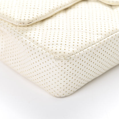 Chanel Lambskin Perforated East West Flap White 8 of 16