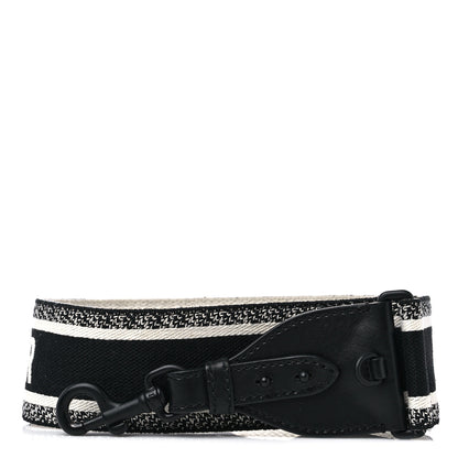 Christian Dior Canvas Embroidered Shoulder Strap Black Ultramatte 1 of 6