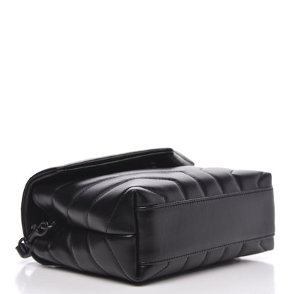 Saint Laurent Calfskin Y Quilted Monogram Toy Loulou Crossbody Bag Black 4 of 10