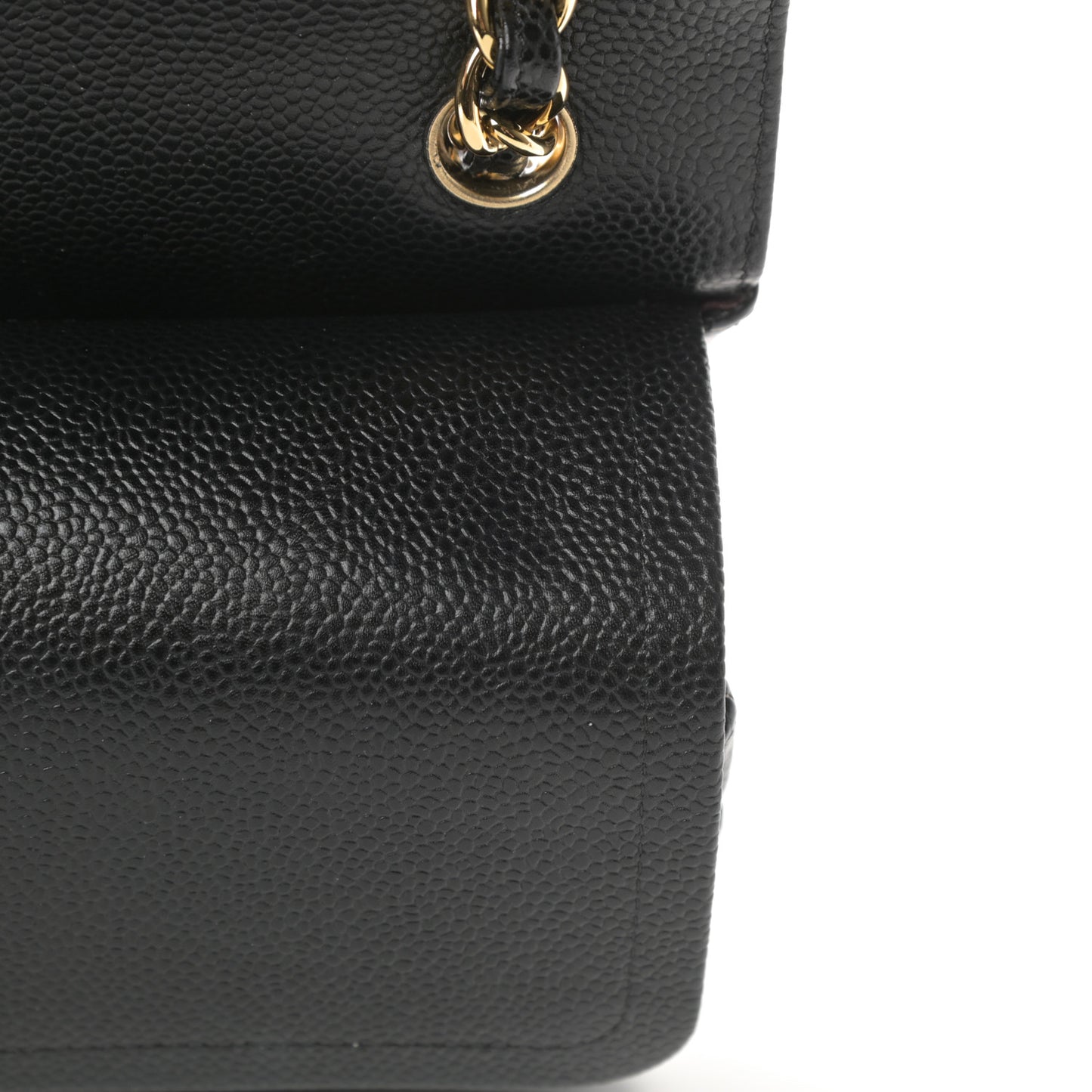 Caviar Quilted Jumbo Double Flap Black