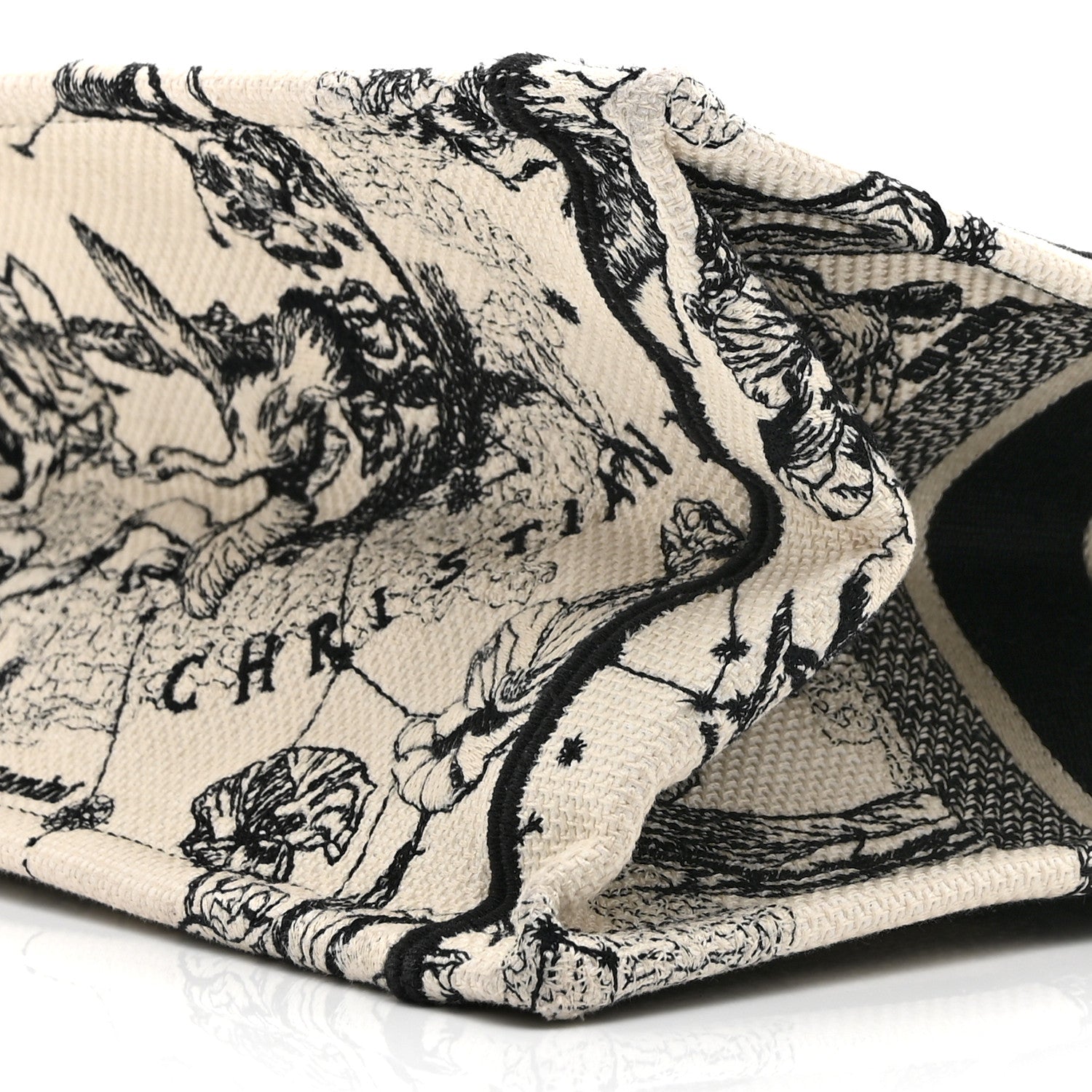 Christian Dior Canvas Zodiac Toile De Jouy Embroidered Medium Book Tote Latte 10 of 10