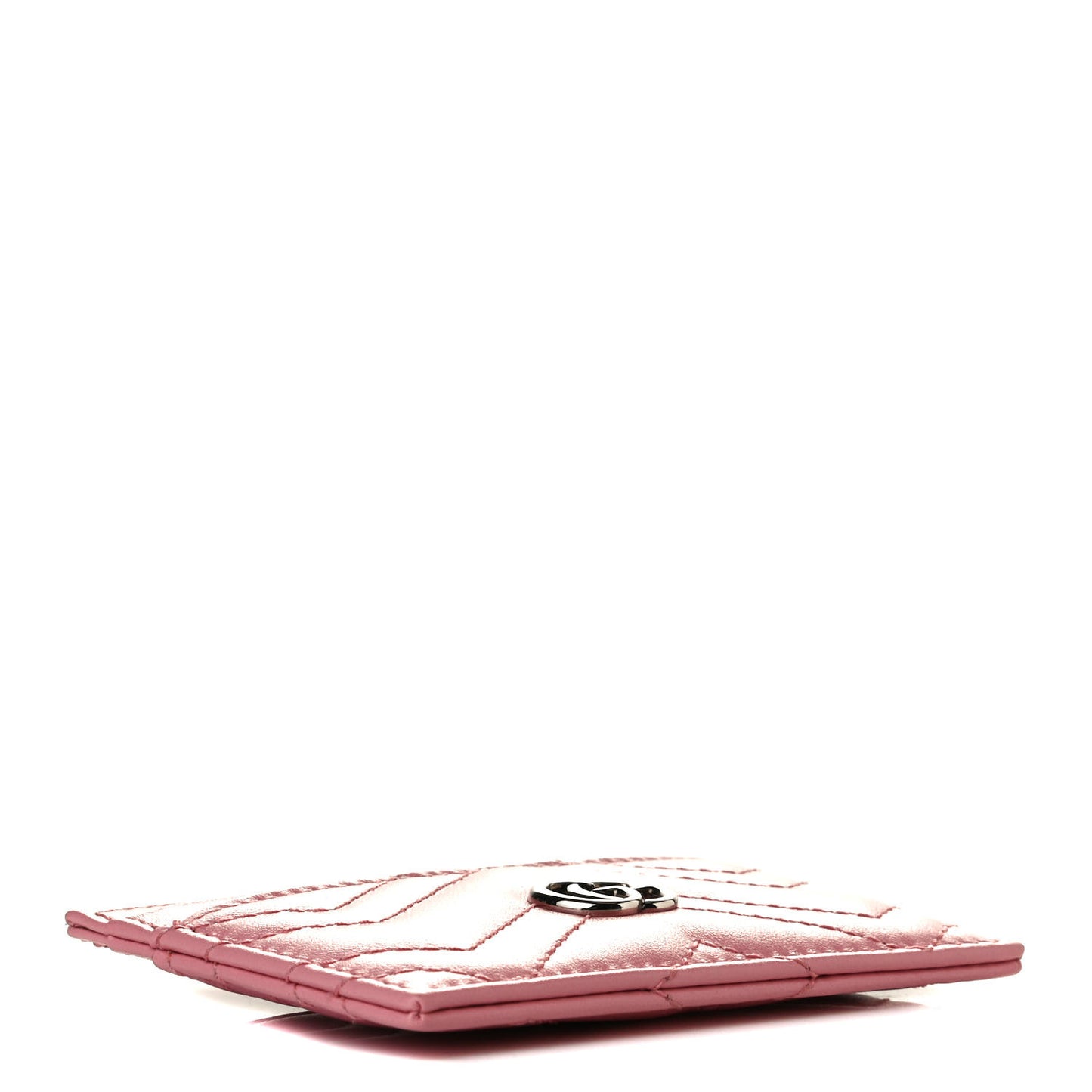 Calfskin Matelasse GG Marmont Card Holder Wild Rose
