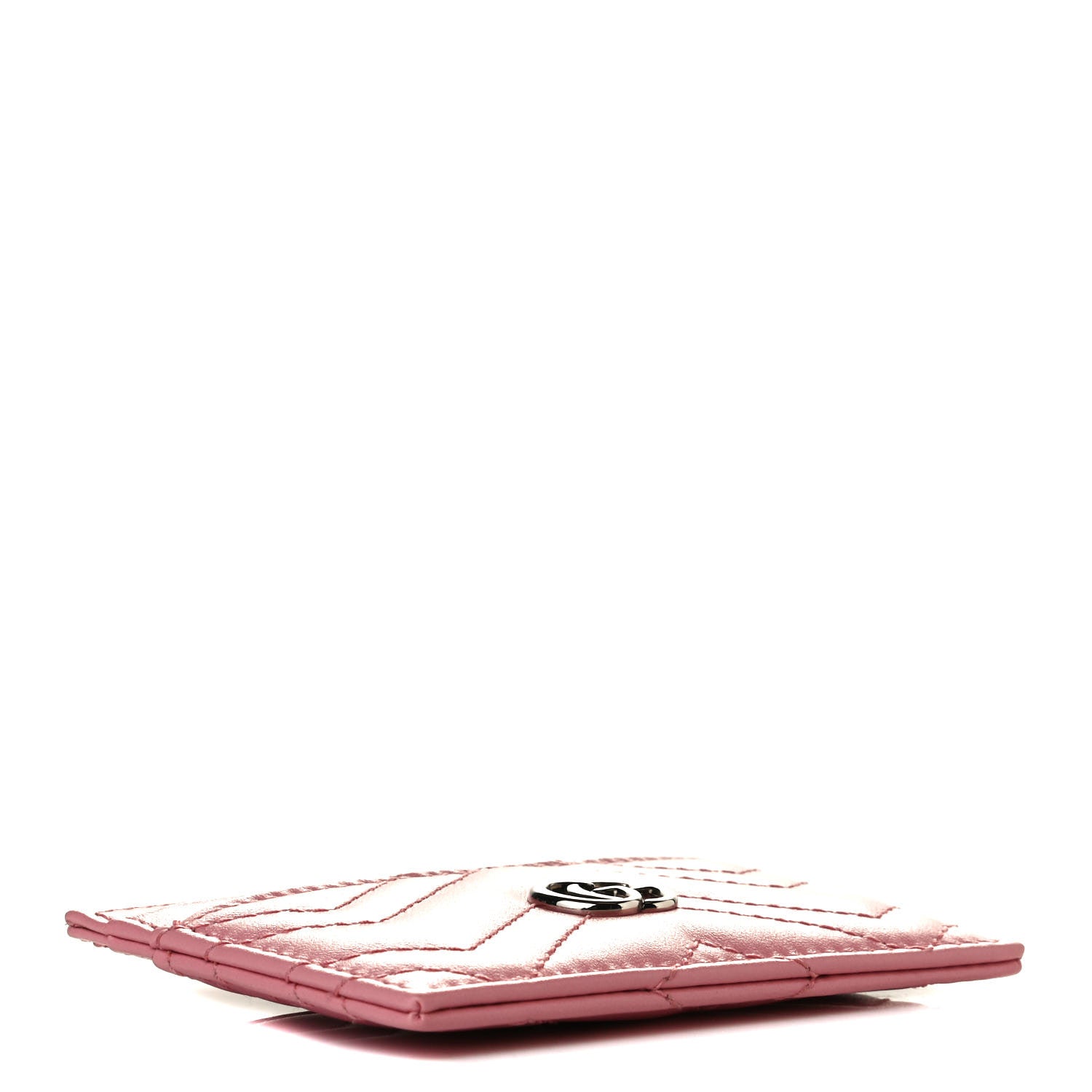 Gucci Calfskin Matelasse GG Marmont Card Holder Wild Rose 3 of 4
