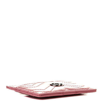 Gucci Calfskin Matelasse GG Marmont Card Holder Wild Rose 3 of 4