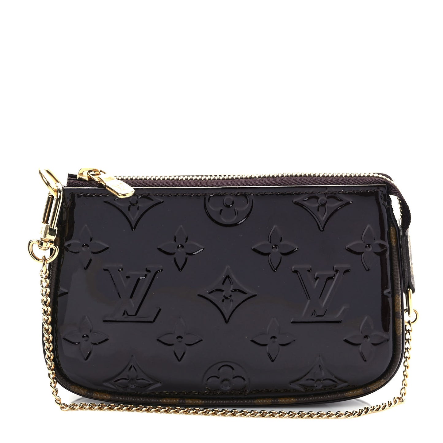 Vernis Monogram Mini Pochette Accessories Amarante