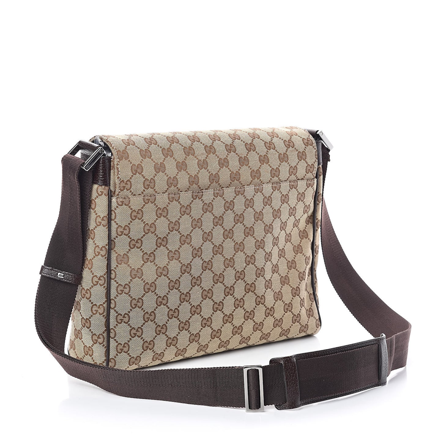 Monogram Small Flap Messenger Bag Beige Dark Brown