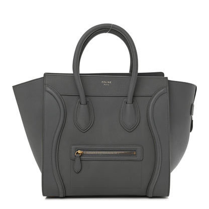 Celine Drummed Calfskin Mini Luggage Kohl 1 of 10