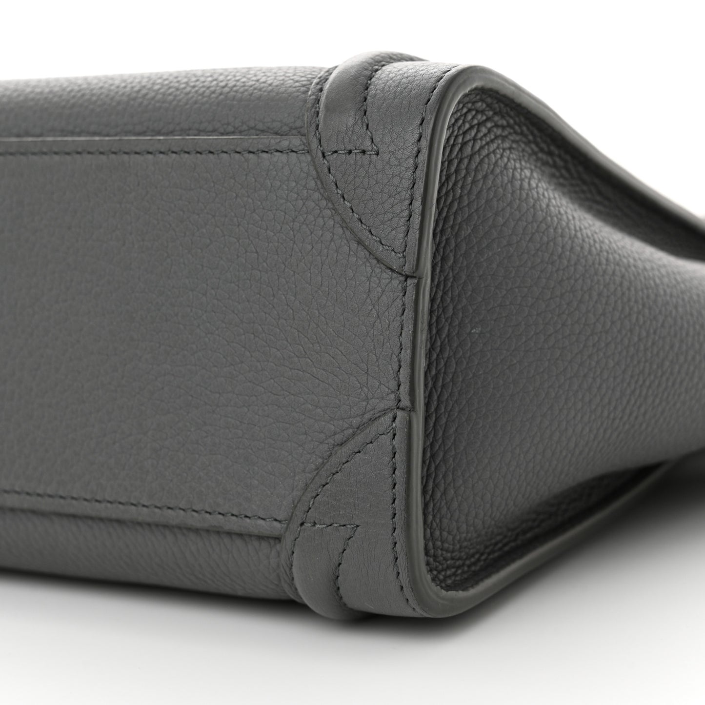 Drummed Calfskin Nano Luggage Kohl