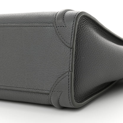 Celine Drummed Calfskin Nano Luggage Kohl 10 of 12
