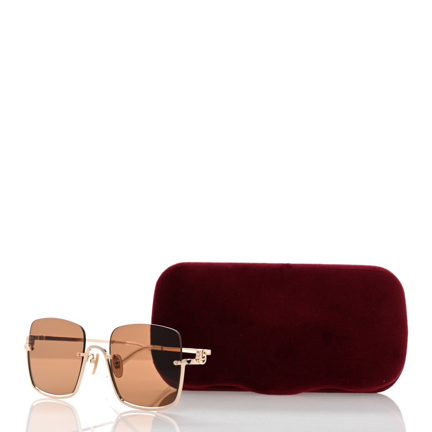 Gucci Square Upside Down Sunglasses GG1279S Gold 8 of 8