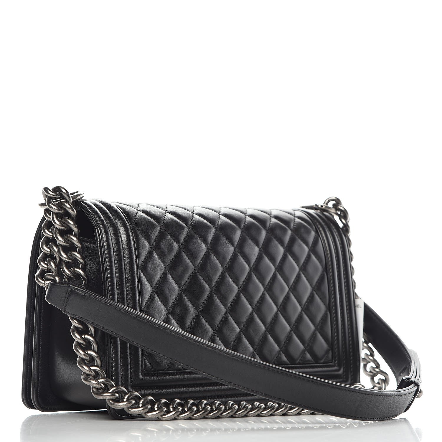 Chanel Lambskin Quilted Medium Boy Flap Black 3 of 11