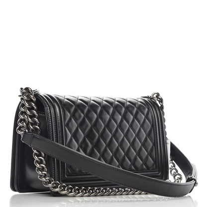 Chanel Lambskin Quilted Medium Boy Flap Black 3 of 11