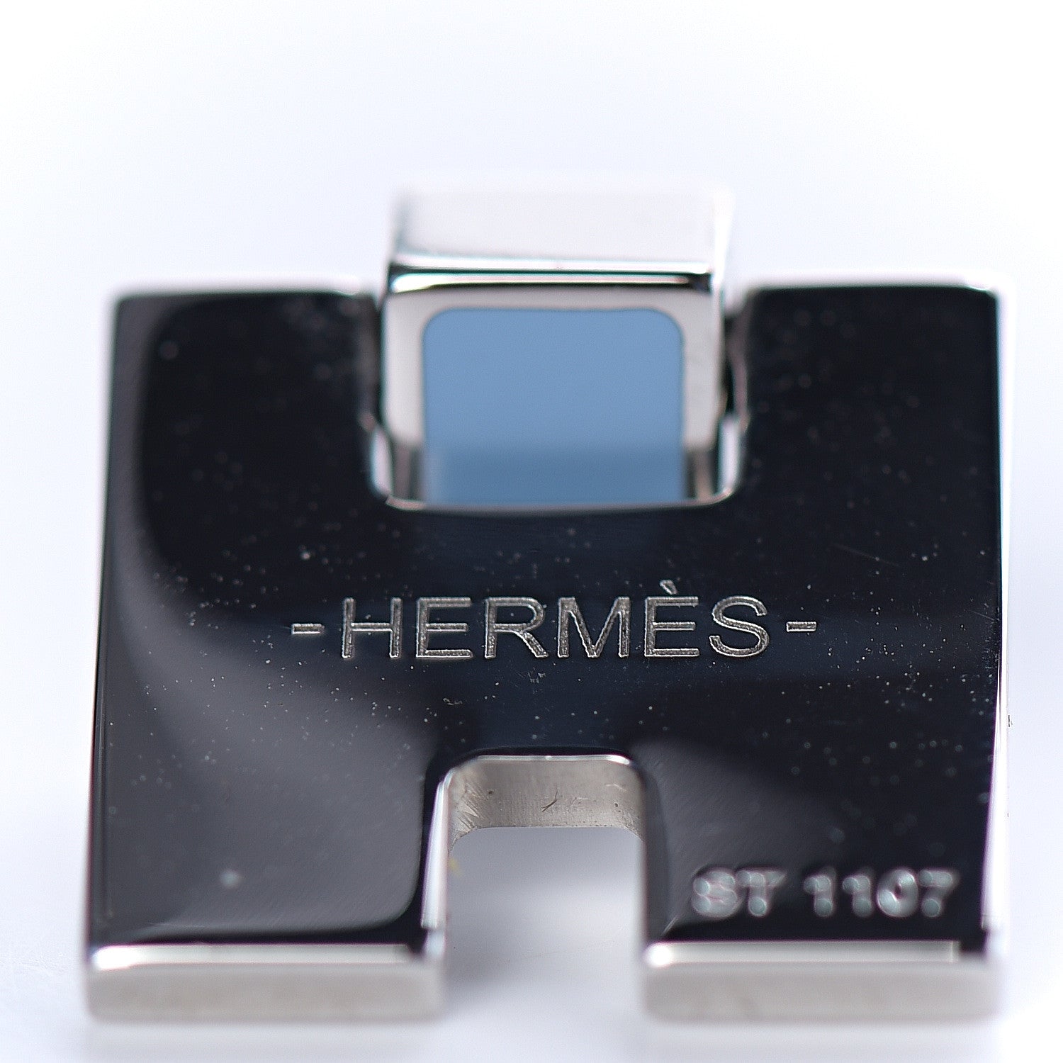 Hermes Palladium Lacquer Eileen Earrings Ciel 2 of 2