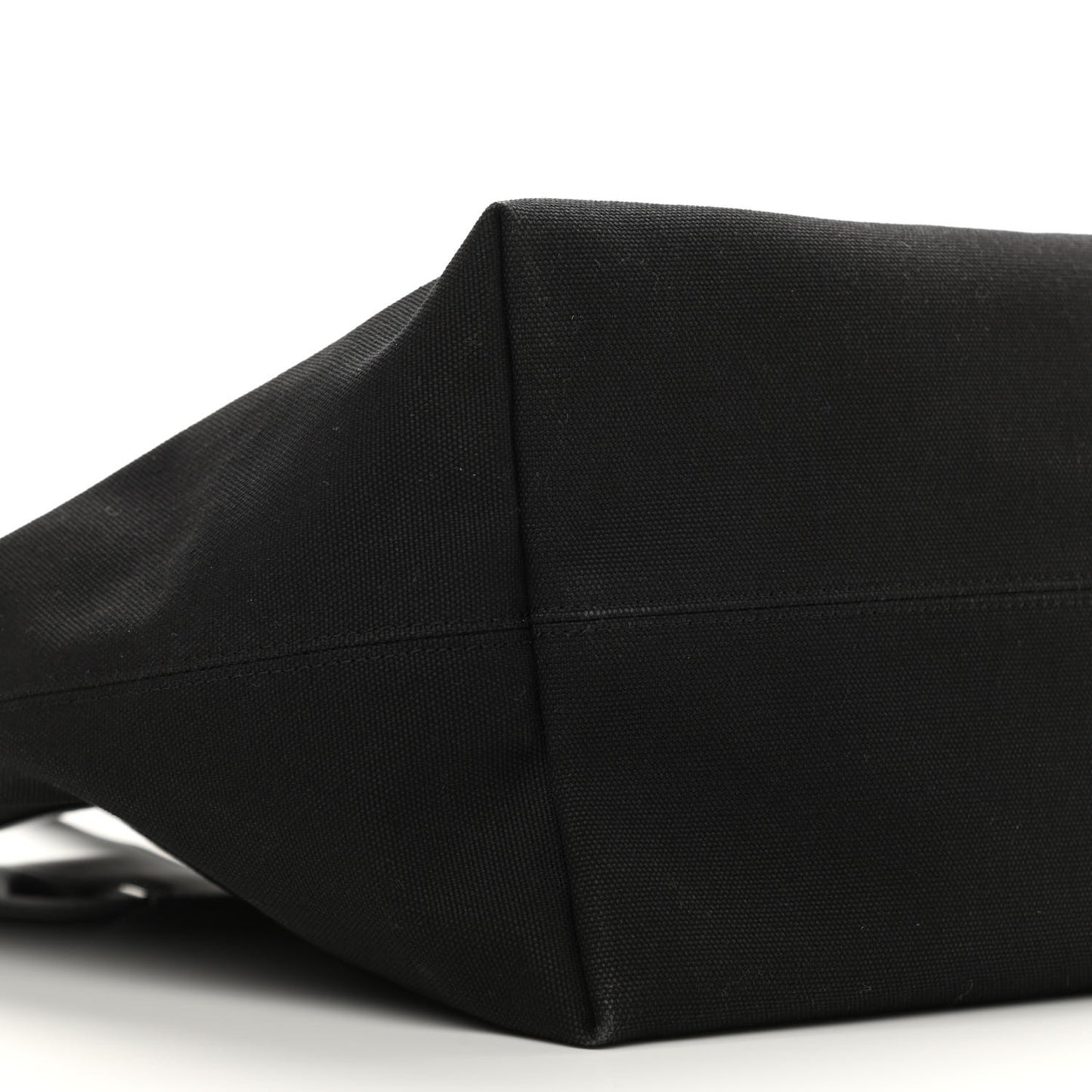Cotton Canvas Calfskin Cities Paris Jumbo Small Tote Bag Black White