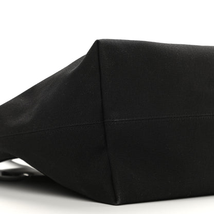 Balenciaga Cotton Canvas Calfskin Cities Paris Jumbo Small Tote Bag Black White 9 of 10