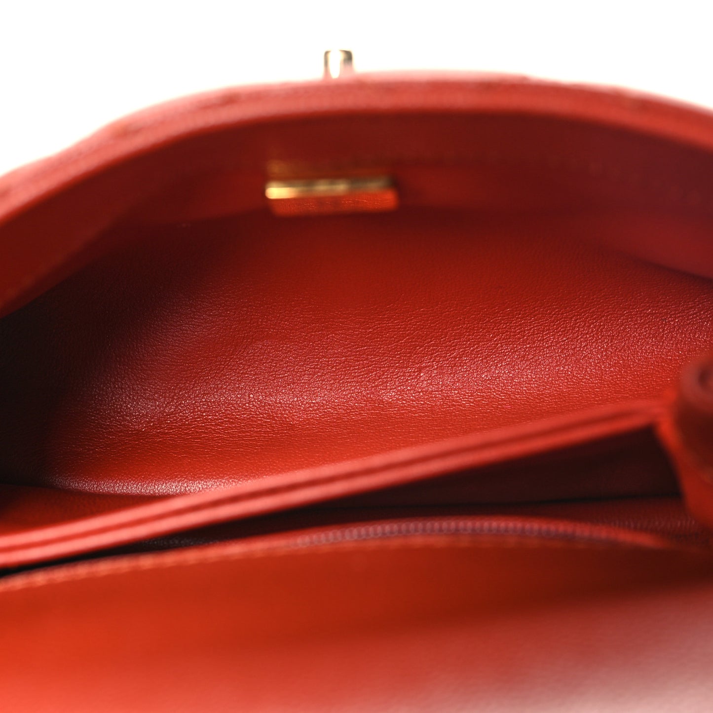 Caviar Quilted Extra Mini Coco Handle Flap Dark Orange