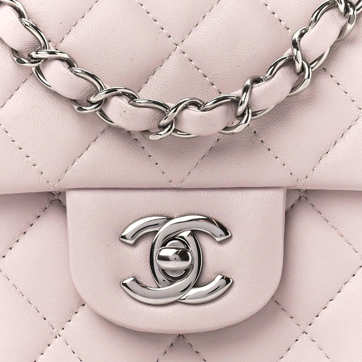 Chanel Lambskin Quilted Mini Rectangular Flap Light Purple 9 of 12