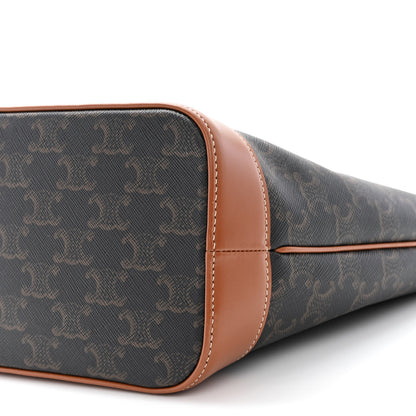 Celine Triomphe Canvas Calfskin Small Bucket Bag Tan 10 of 10