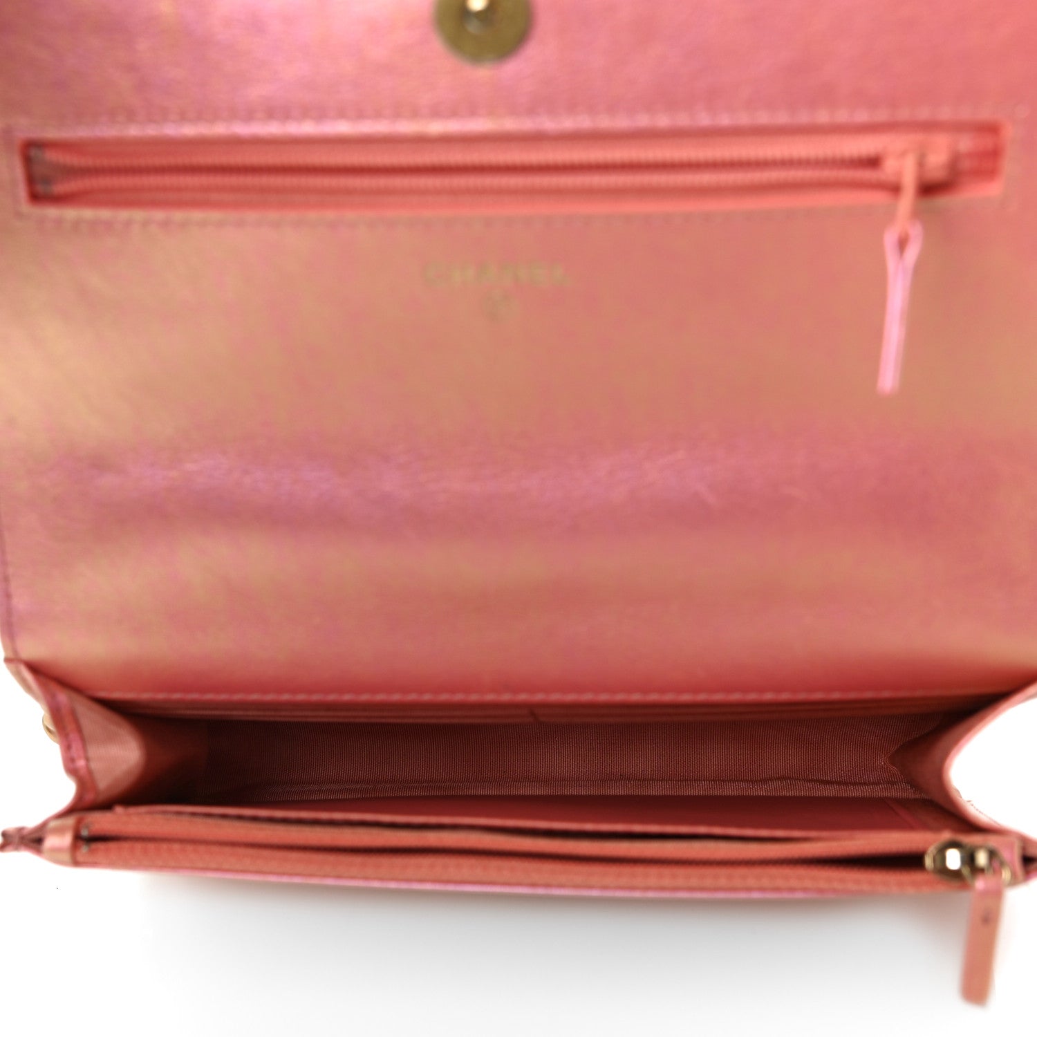 Chanel Iridescent Calfskin Quilted Chanel 19 Wallet On Chain WOC Pink 5 of 19