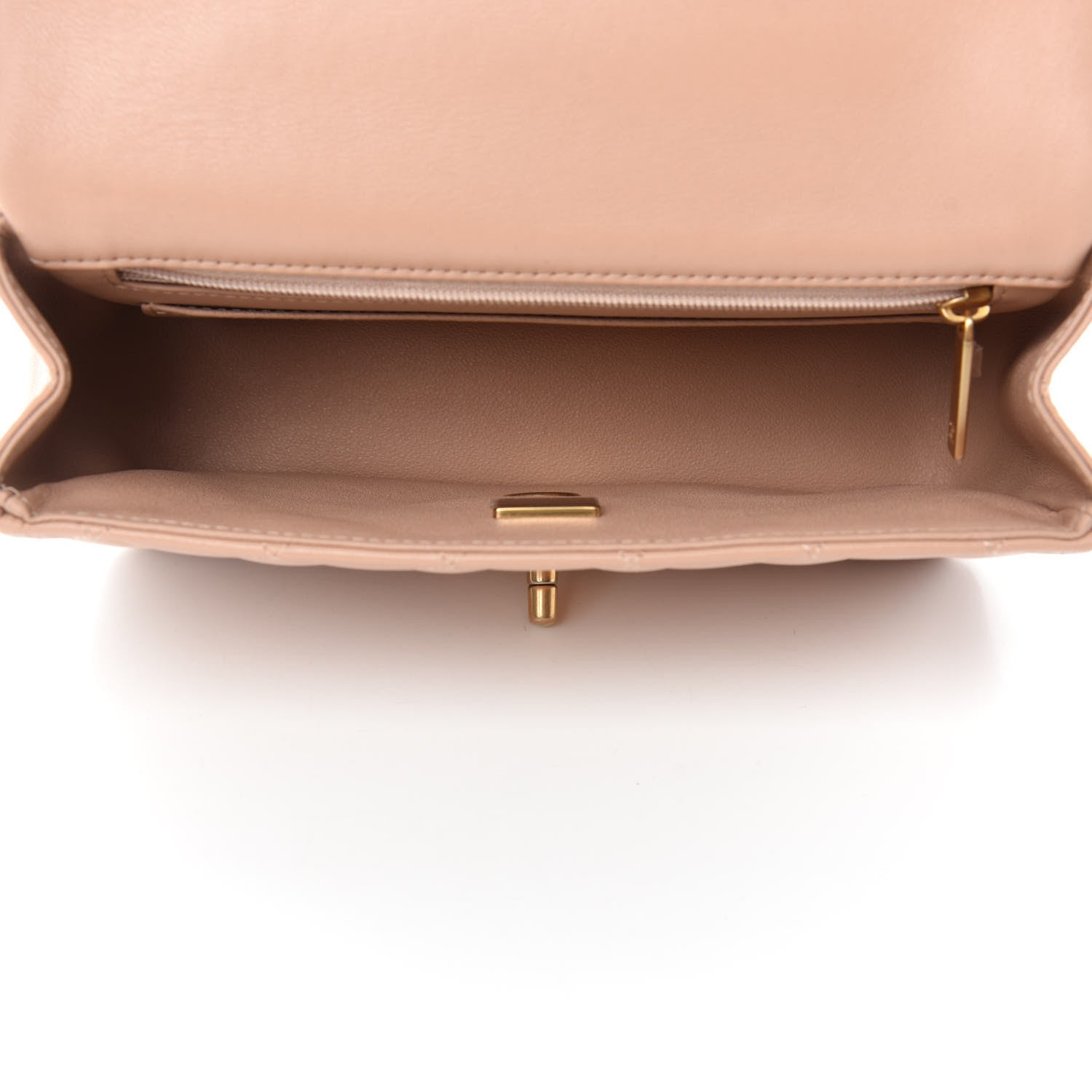 Chanel Lambskin Quilted Mini Top Handle Rectangular Flap Beige 5 of 11