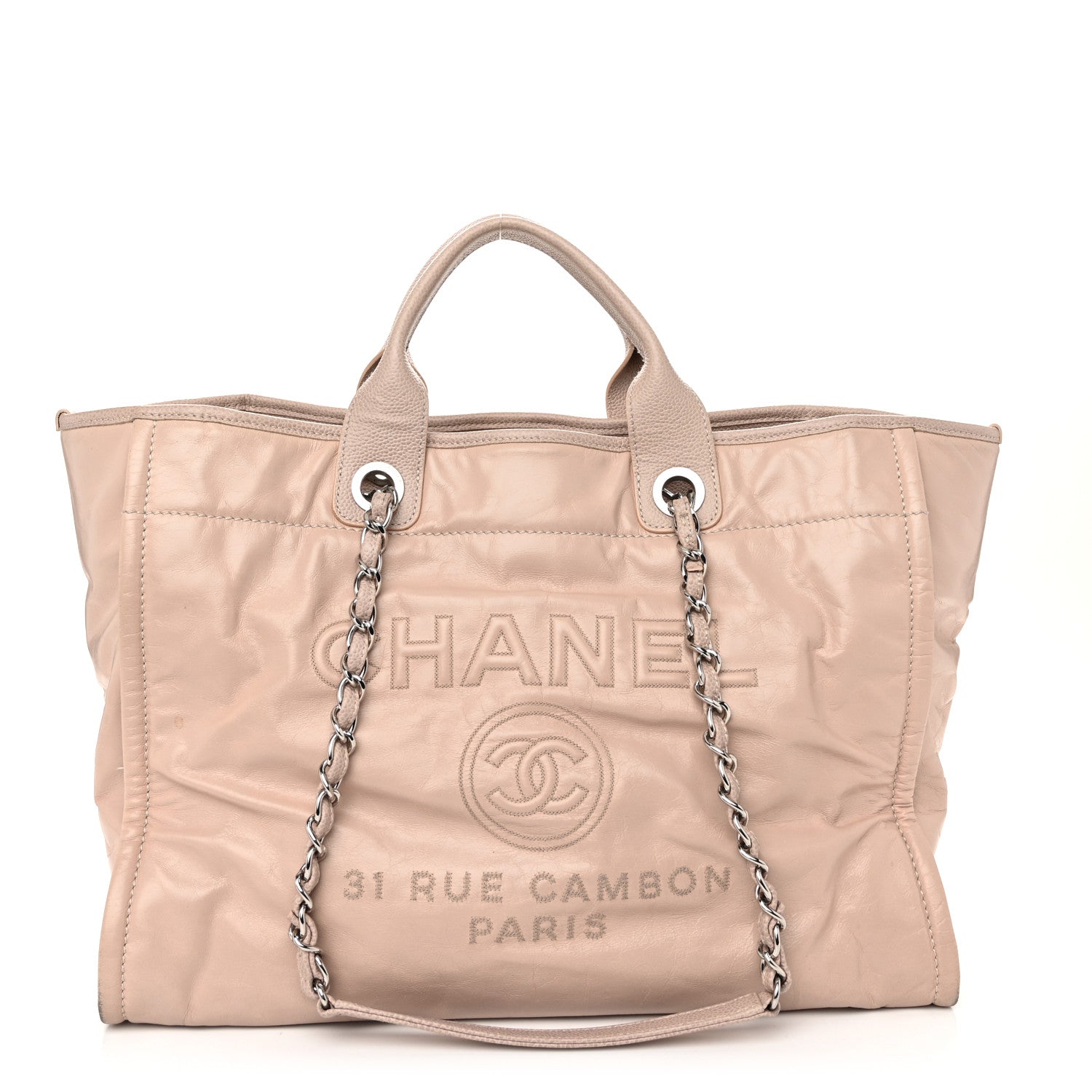 Chanel Glazed Calfskin Medium Deauville Tote Light Pink 1 of 15