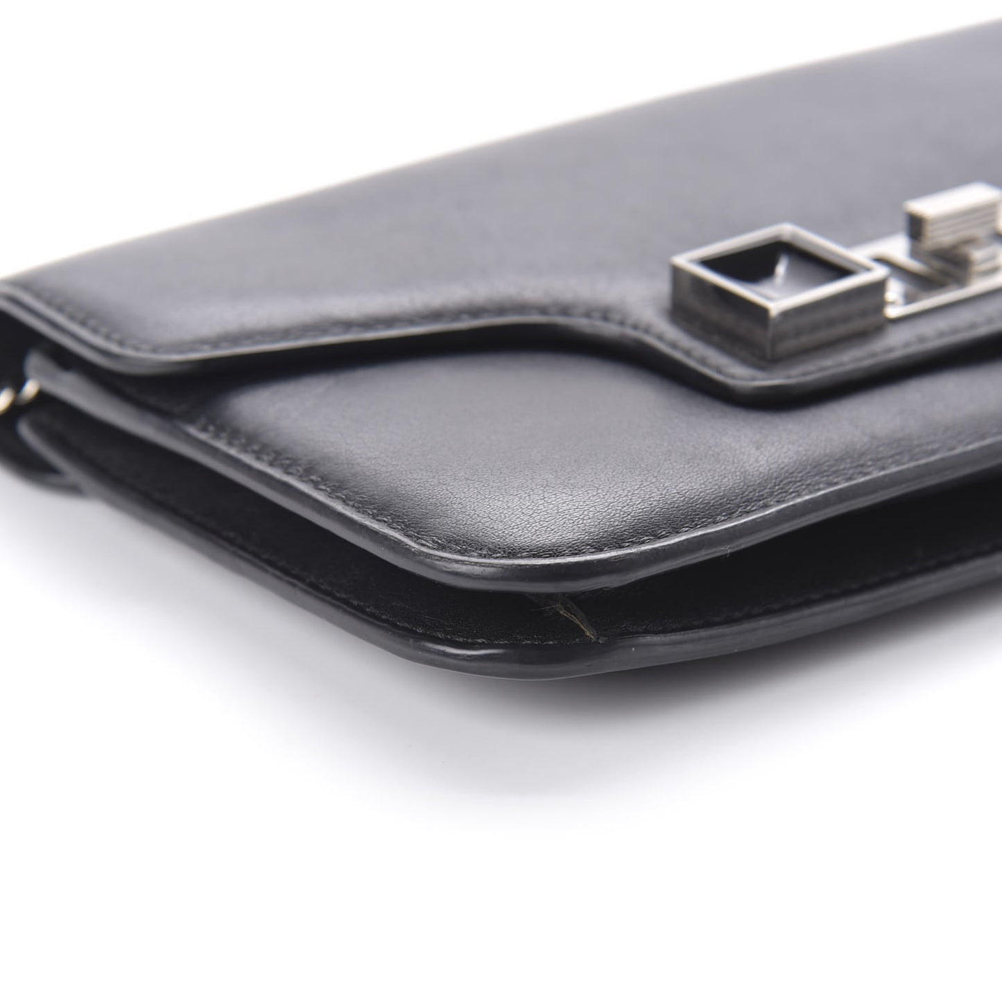 Smooth Calfskin PS11 Chain Wallet Black