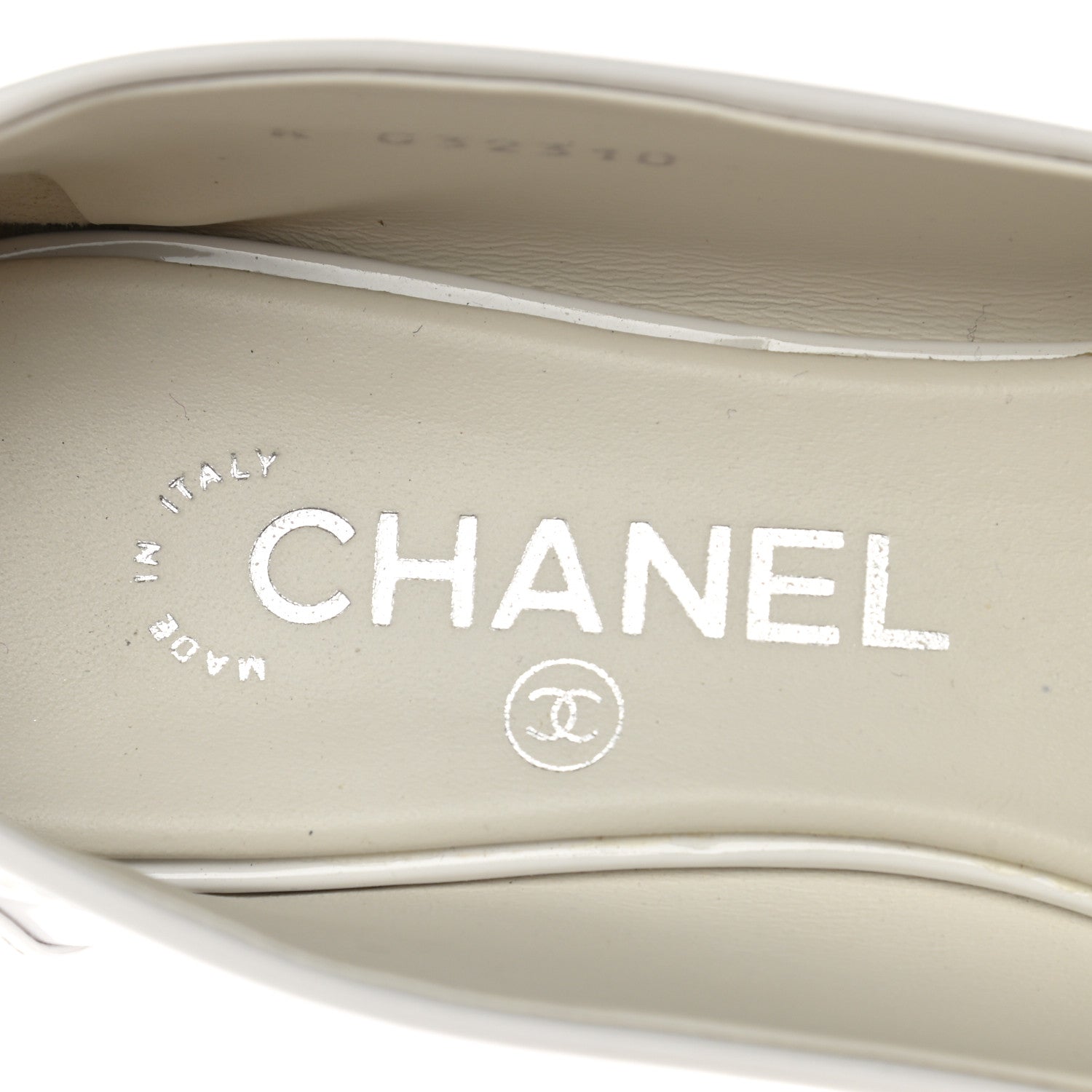 Chanel Patent CC Mocassin Loafers 38 White 7 of 9