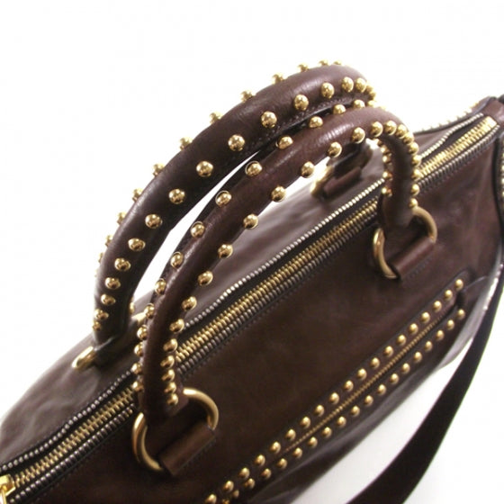 Prada Leather Studded Tote Bag 5 of 11