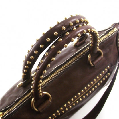 Prada Leather Studded Tote Bag 5 of 11