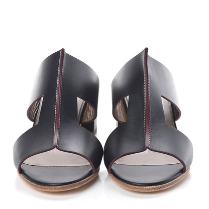 Hermes Calfskin Ostia Sandals 38 Black 3 of 9