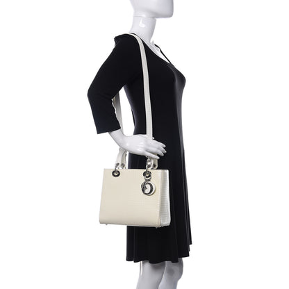 Christian Dior Patent Micro-Cannage Medium Lady Dior White 3 of 13